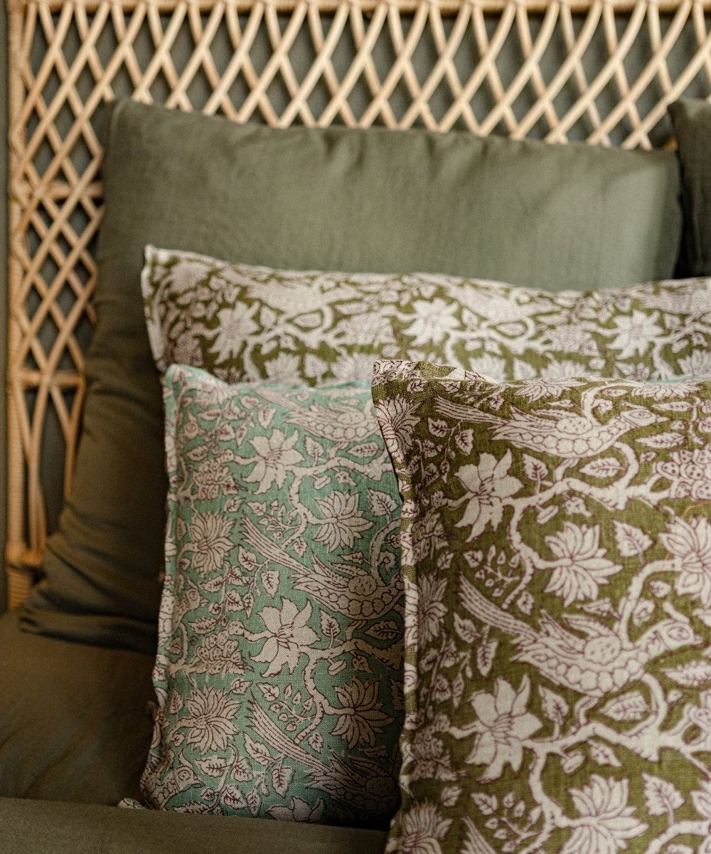 Housse de coussin jaipur sauge 45x45