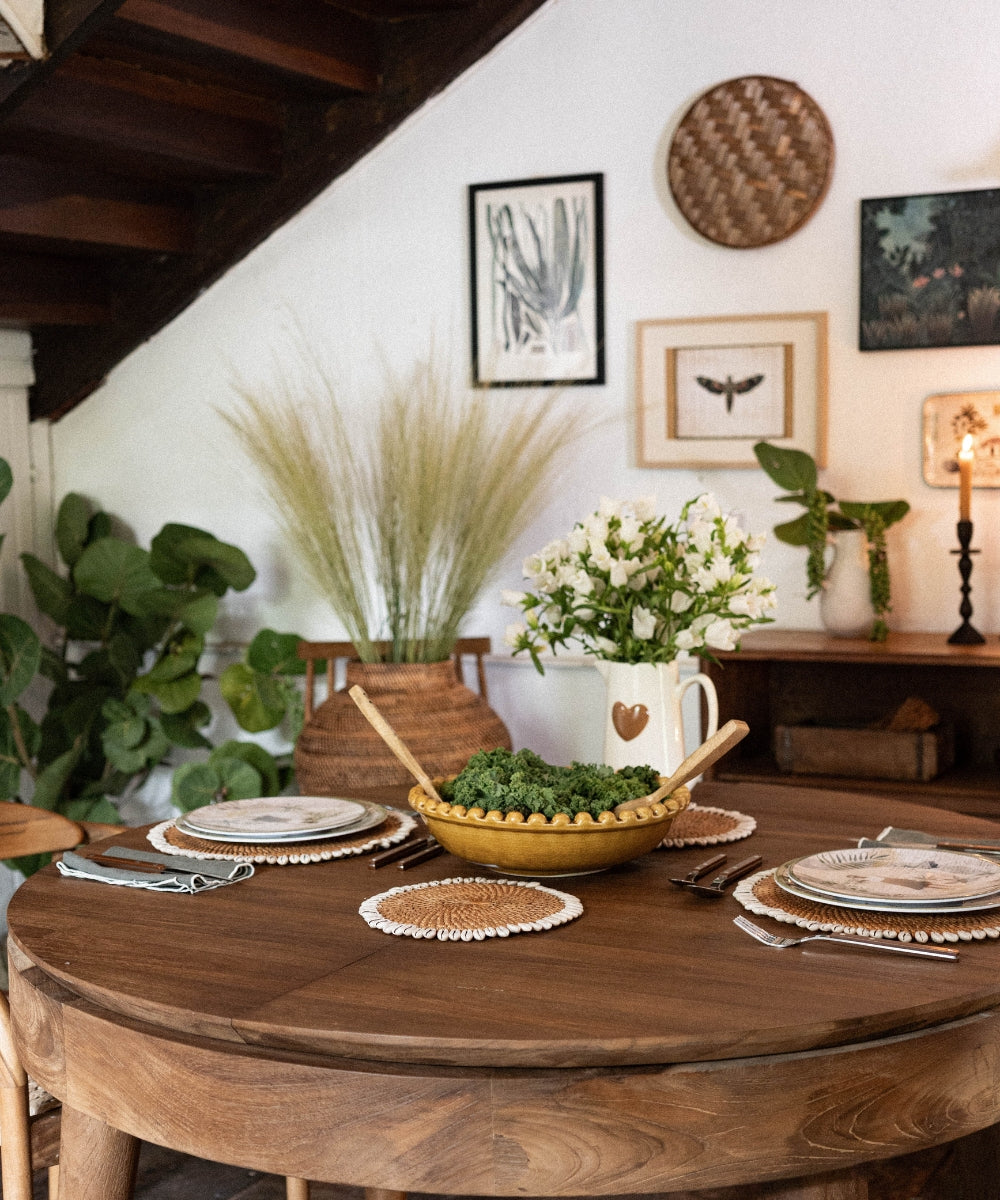 Table à rallonge ronde scandi