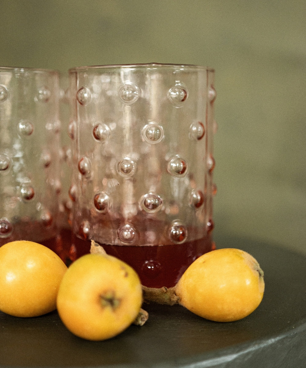 Verre a pois rose