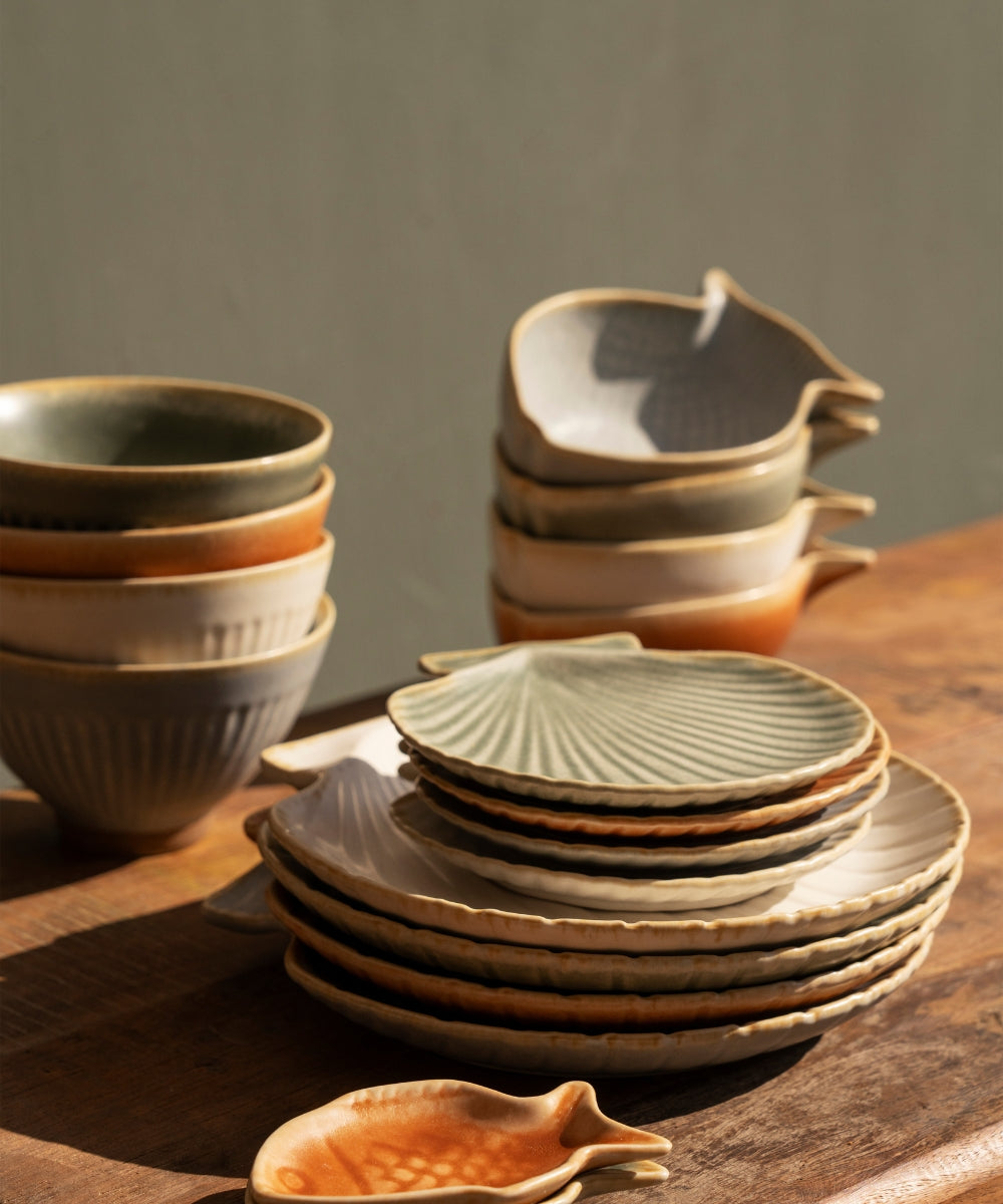 Plat coquillage d20 ocre