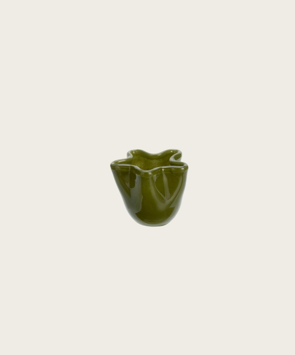 Vase en verre vert