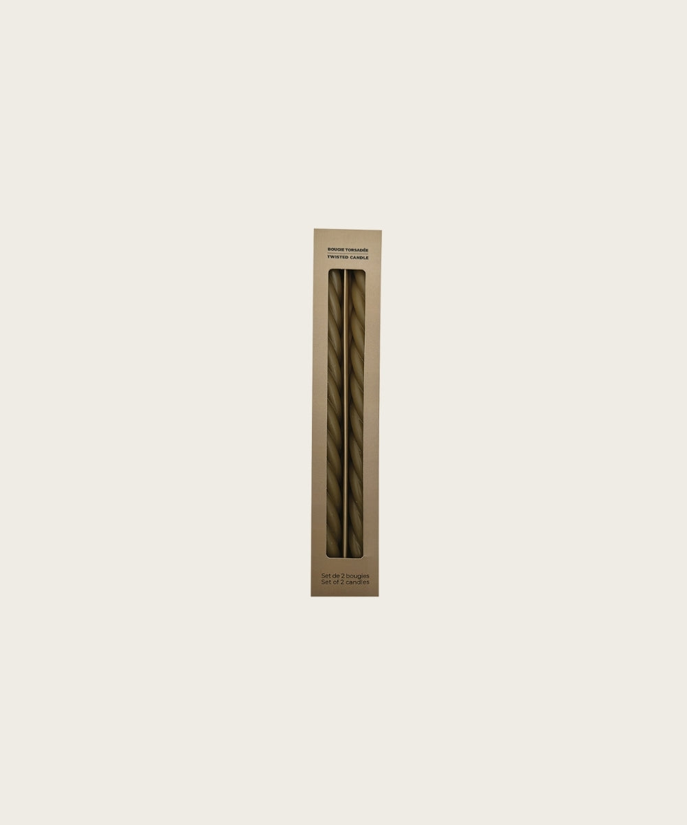 Set 2 bougies longues torsadee