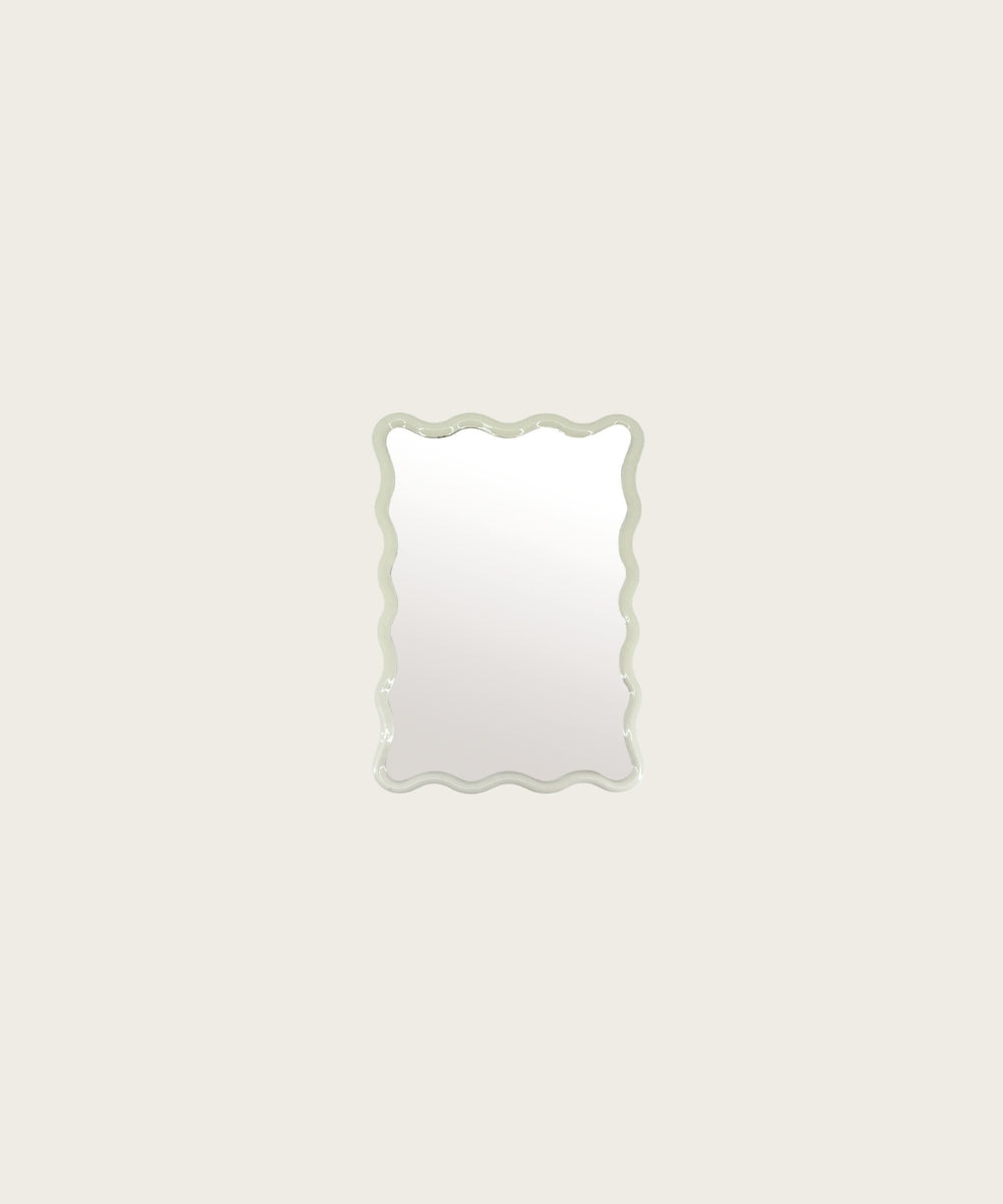 Miroir ondulé l30xh38 beige
