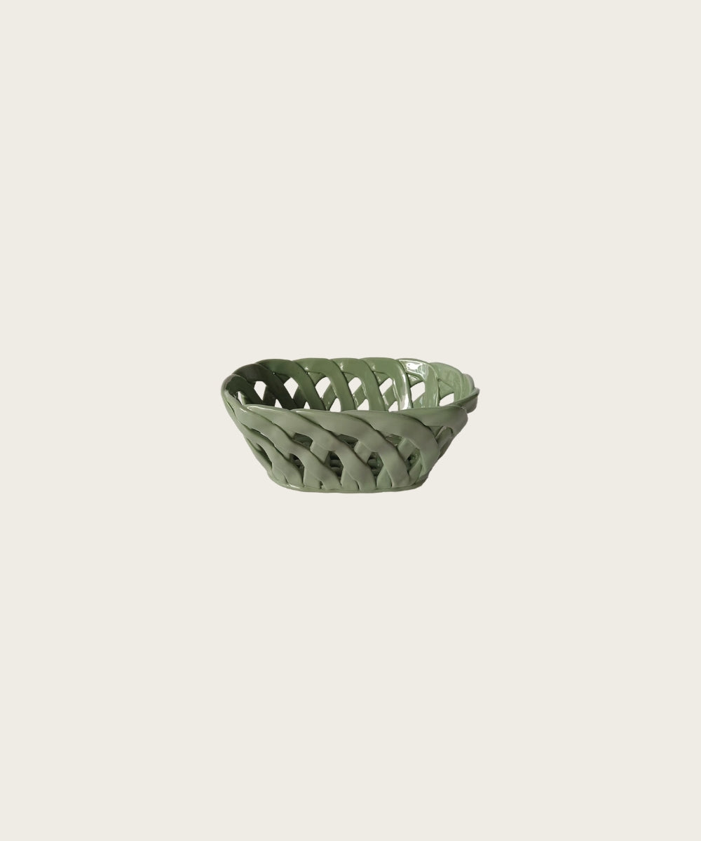 Panier ceramique l25.5 vert