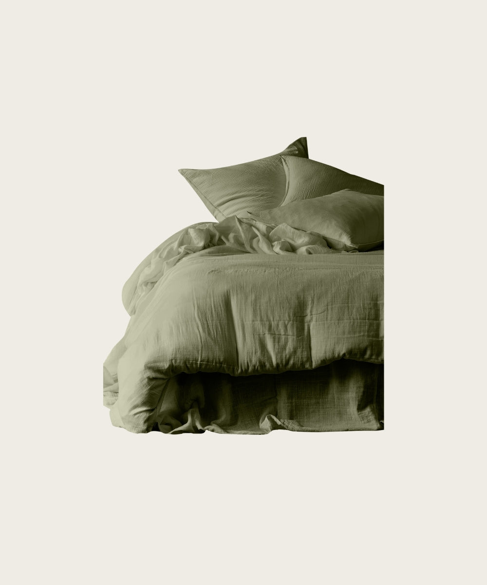 Taies oreiller x2 mykonos kaki KAKI
