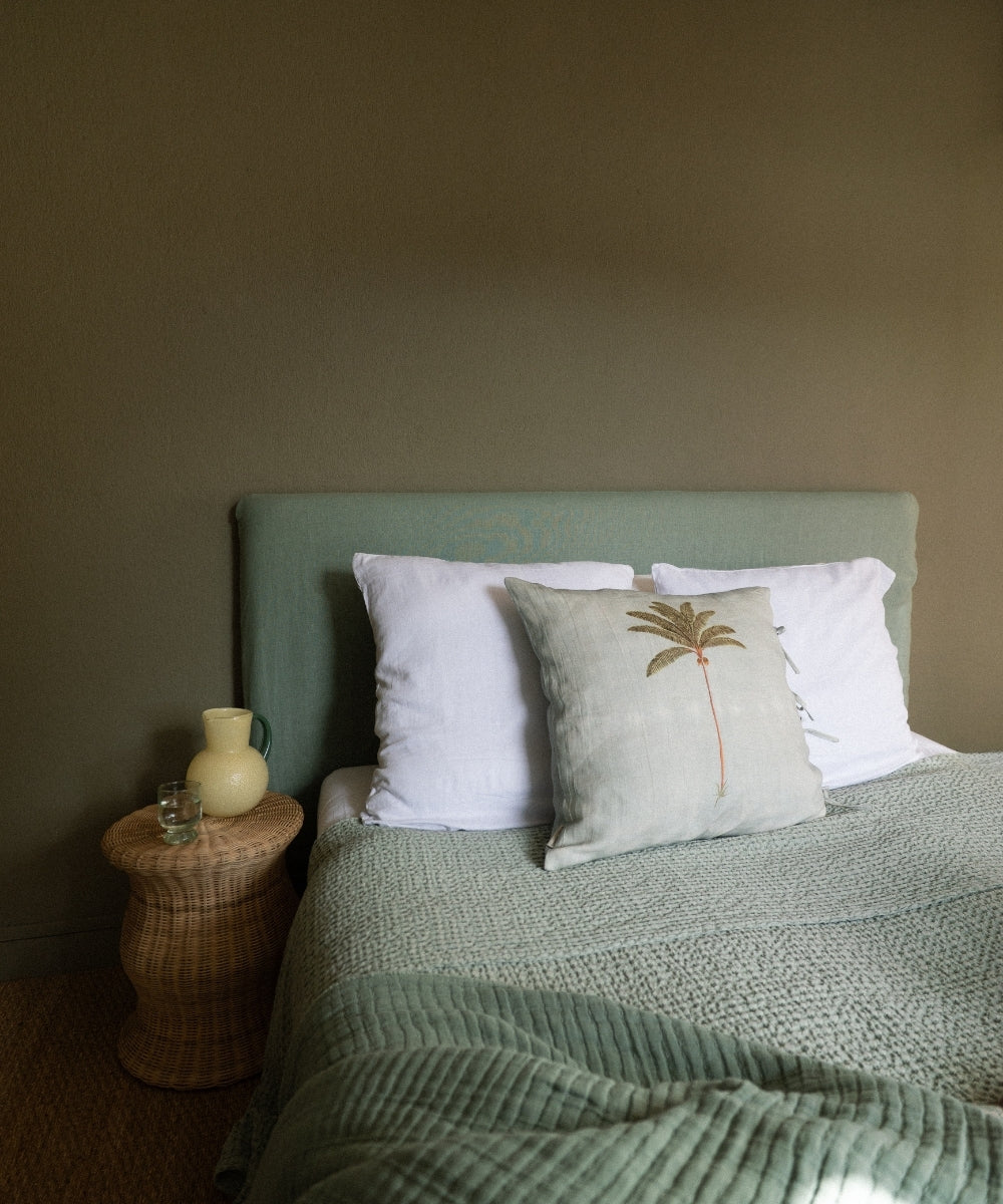 Housse avec nouettes 60x60 isis celadon