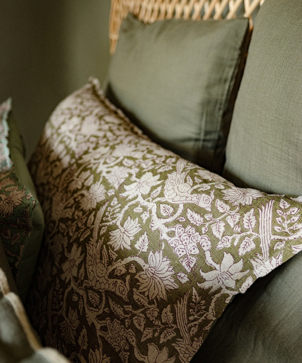 Housse de coussin jaipur sauge 40x60