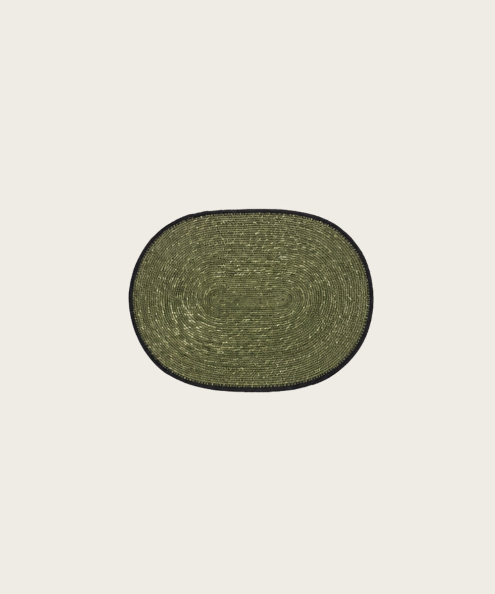 Set de table oval vert fonce