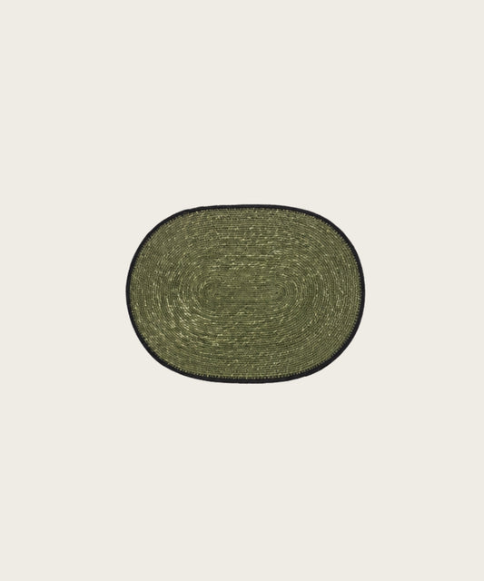 Set de table oval vert fonce