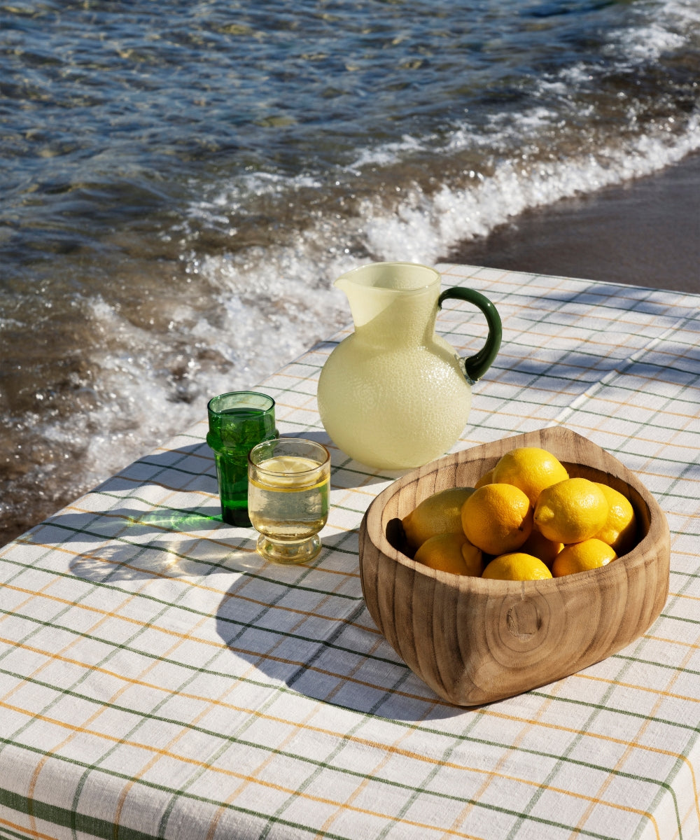 Cruche en verre jaune
