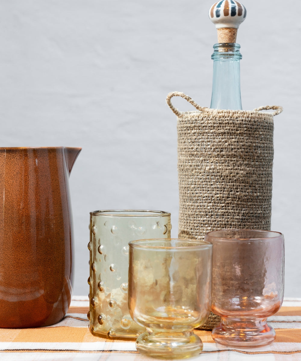 Verre martelle rose