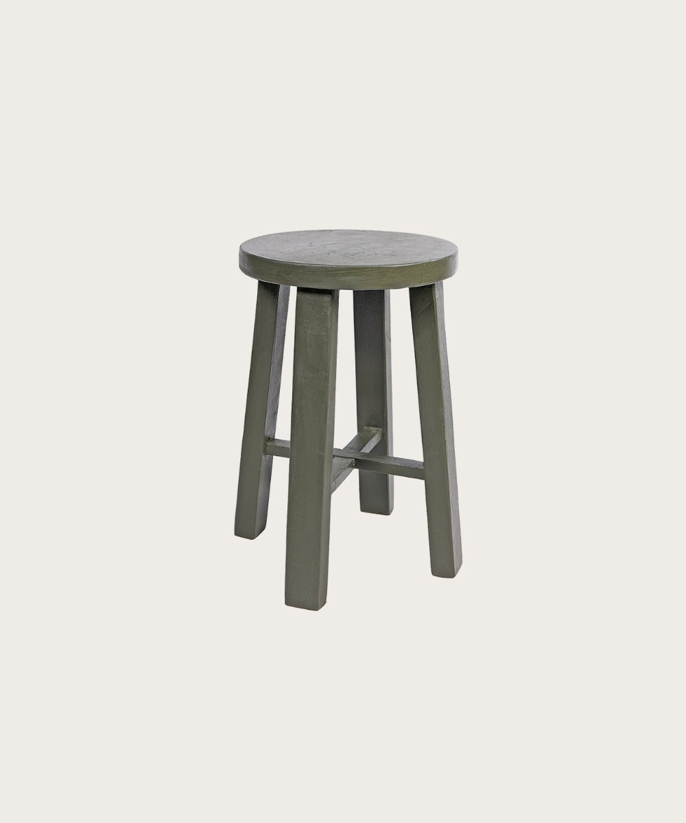 Tabouret rond rustik kaki