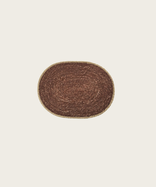 Set de table rond coloris brun fonce