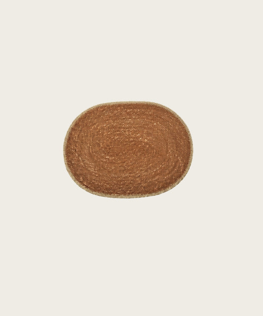 Set de table rond coloris rouille