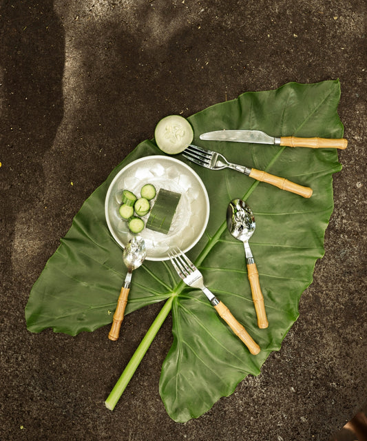 Set 4 couverts bambou