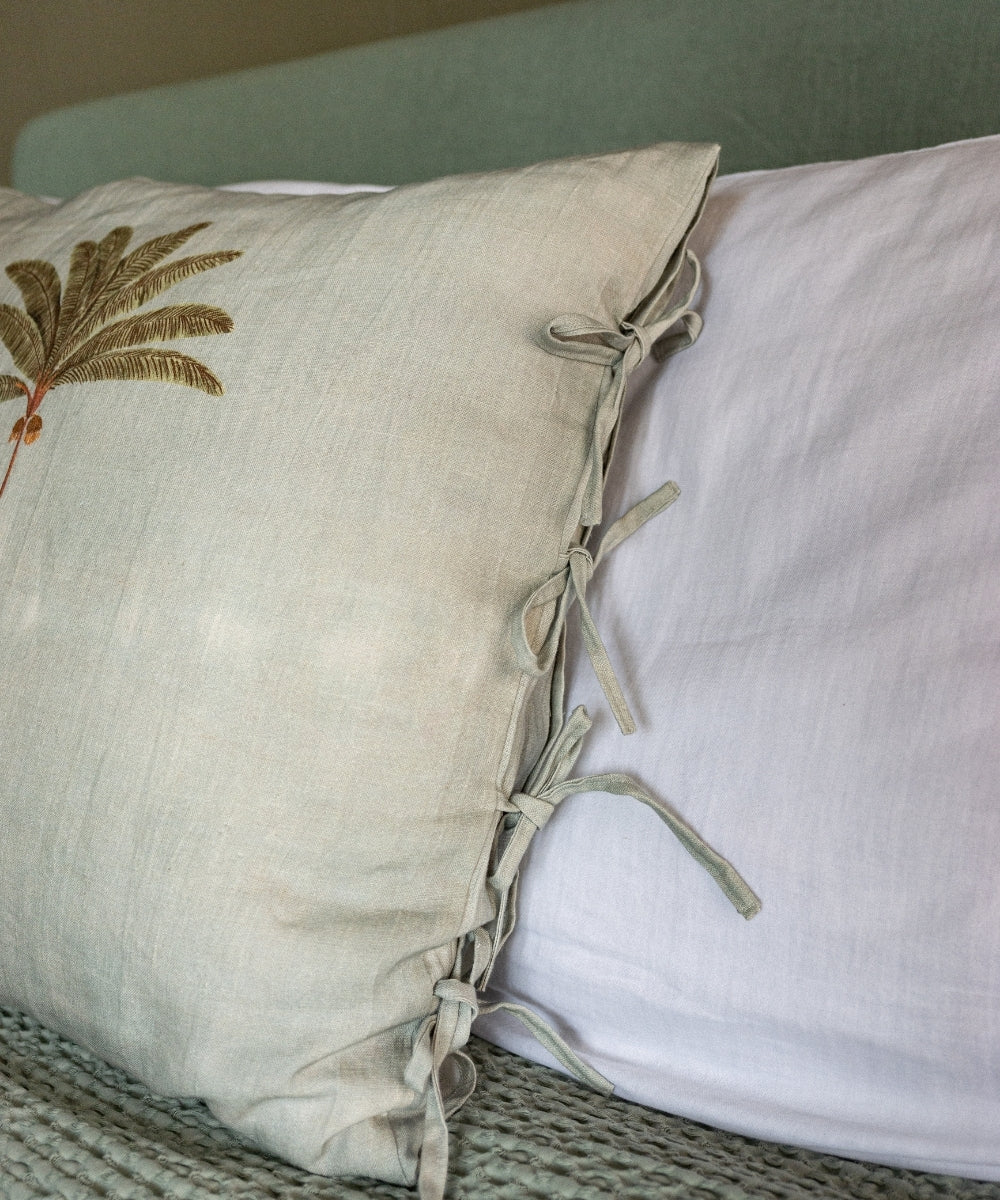 Housse avec nouettes 60x60 isis celadon