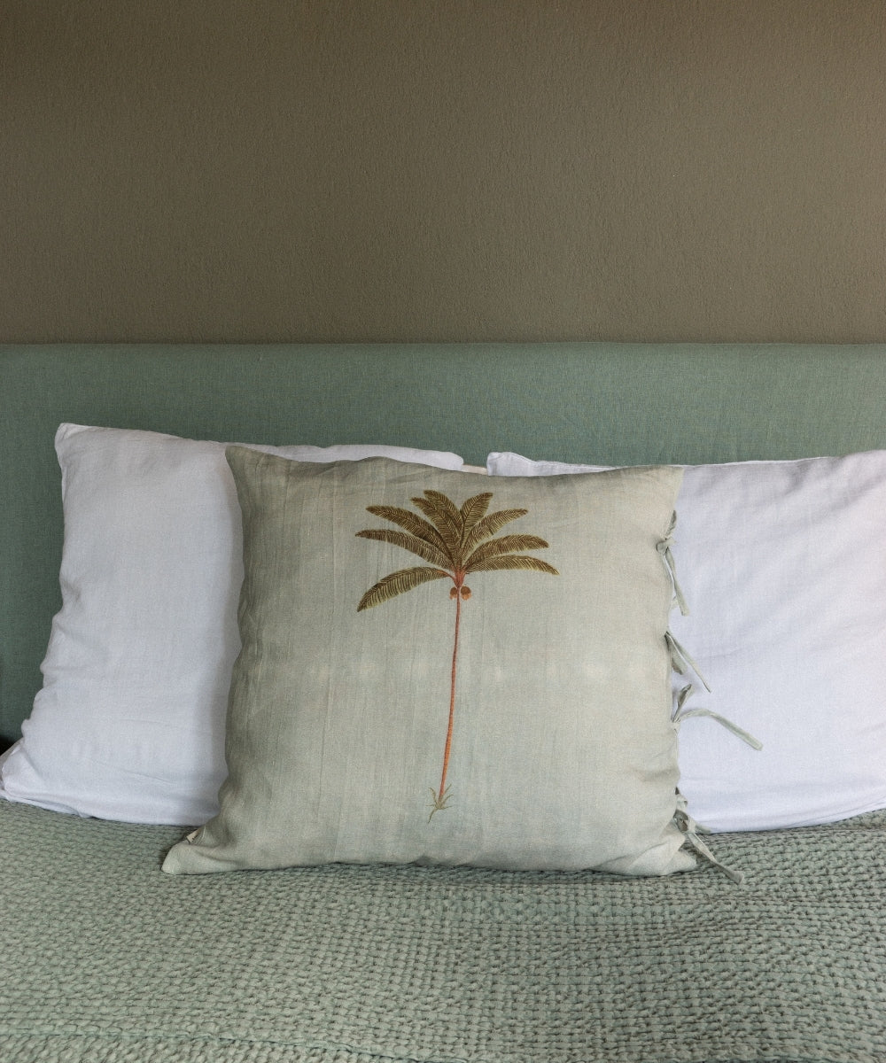 Housse avec nouettes 60x60 isis celadon