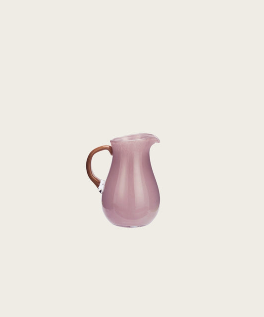 Cruche en verre rose