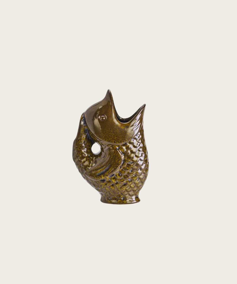 Pichet poisson marron fonce