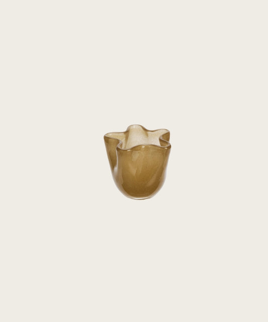 Vase en verre brun