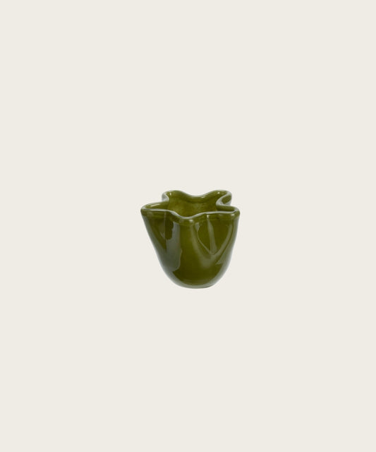 Vase en verre vert
