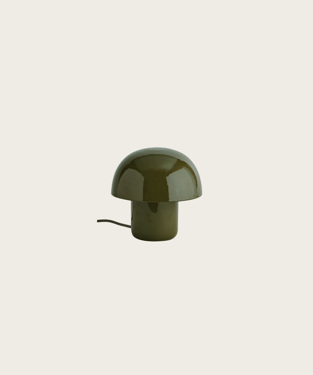 Lampe à poser émaillé kaki pm