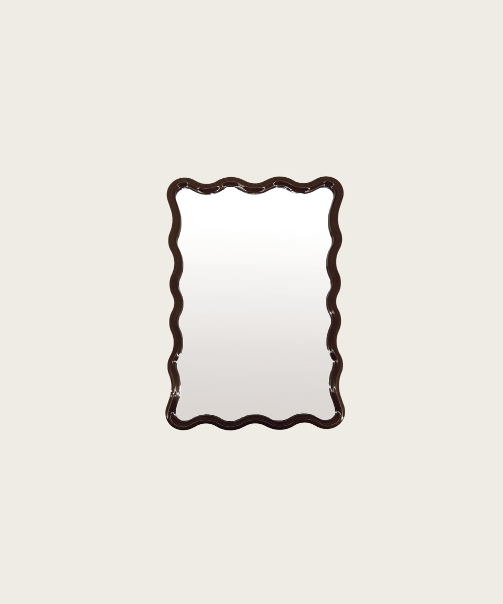 Miroir ondulé l40xh60 marron