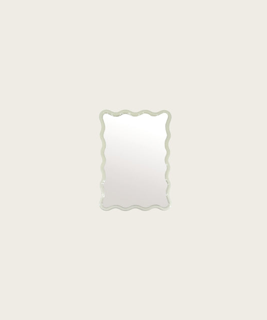 Miroir ondulé l30xh38 beige