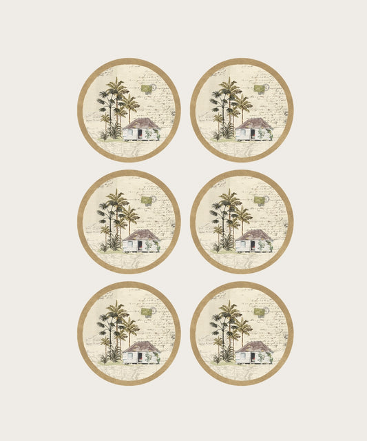 Sous verre batkare sable x6