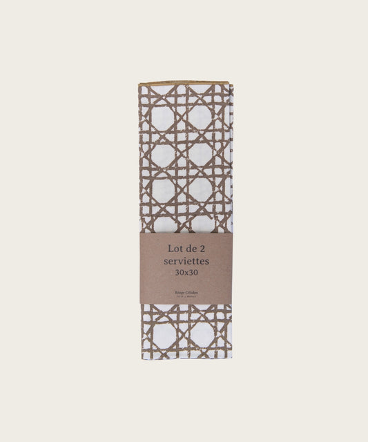 Serviette de table x2 cannage