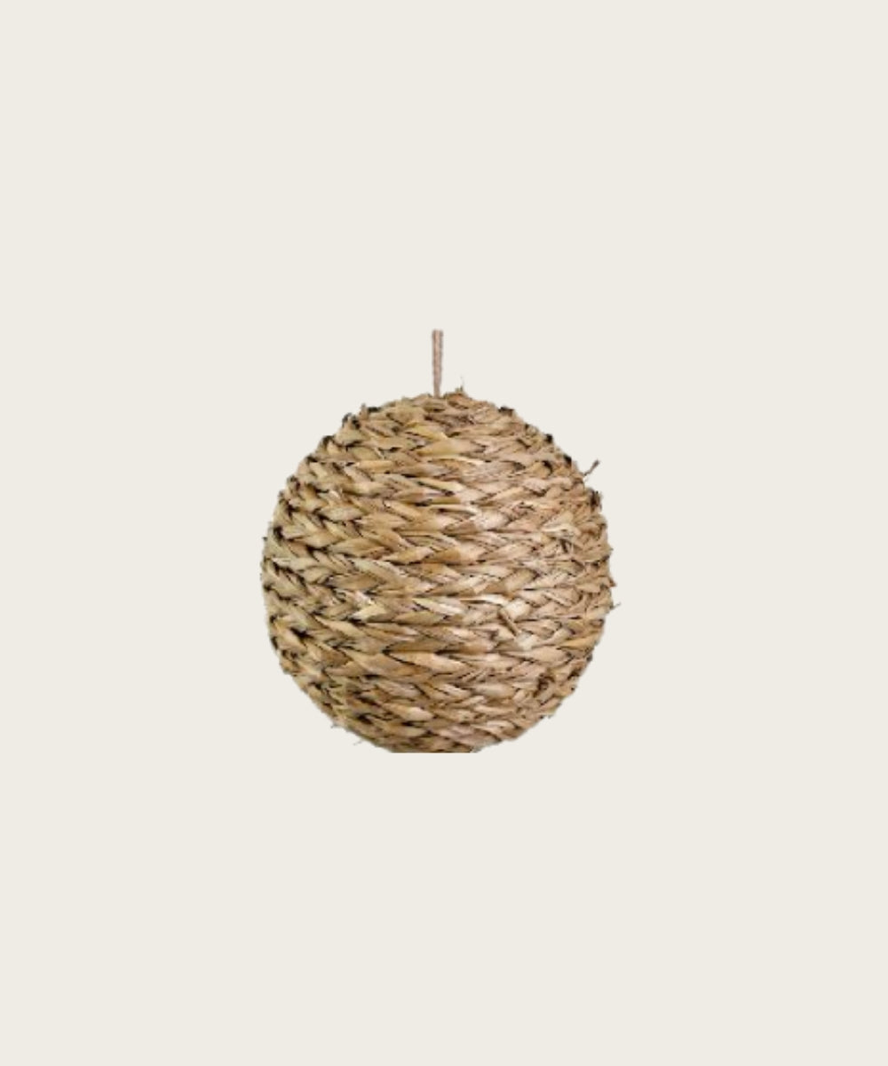 Boule paille blanchie 12cm