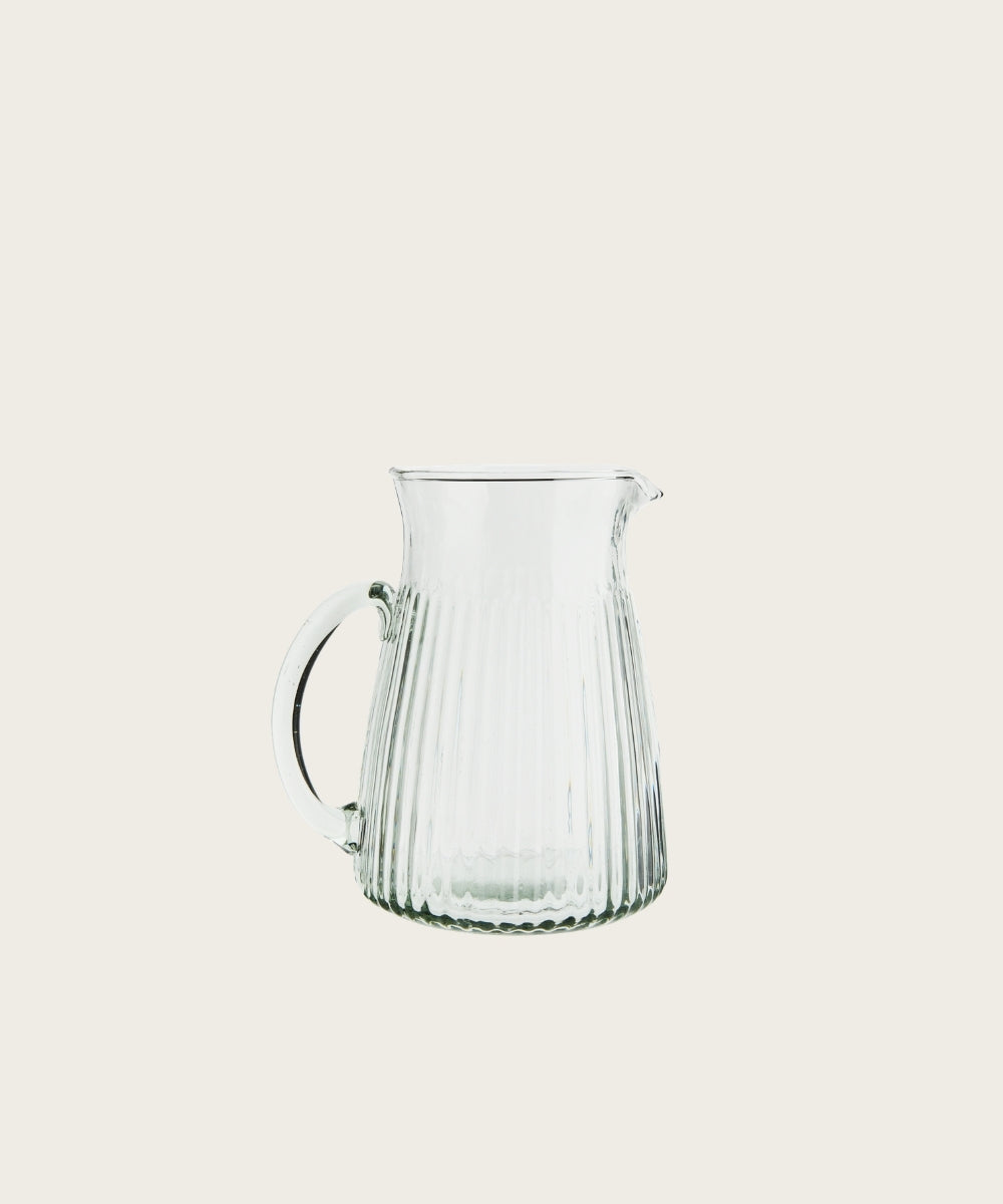 Carafe en verre rainuree 