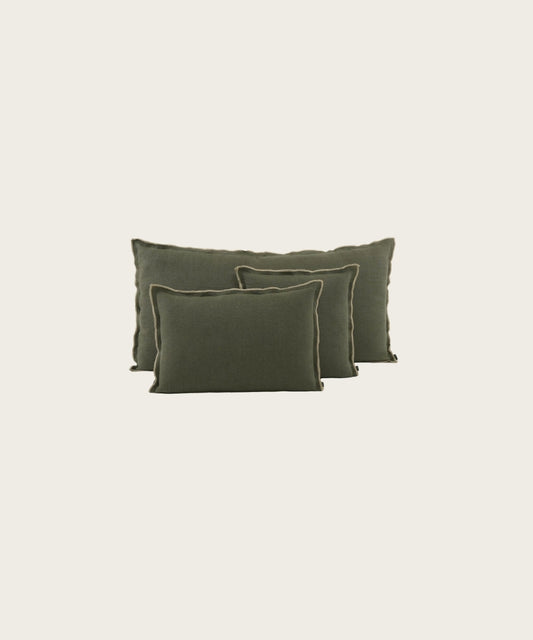 Housse de coussin seoni kaki KAKI