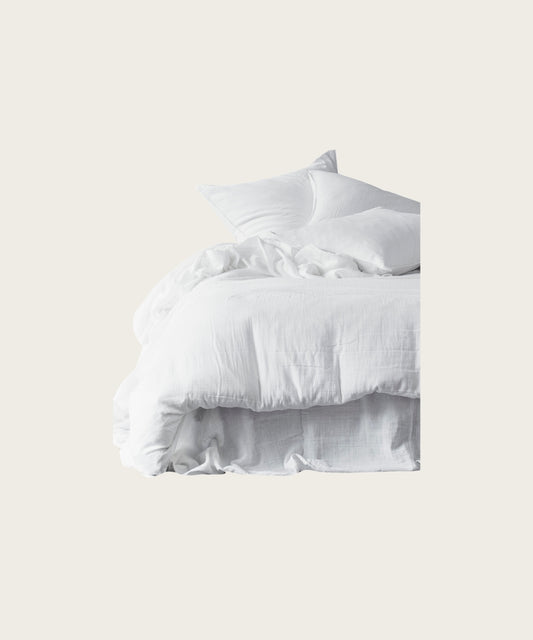 Taies oreiller x2 mykonos blc BLANC